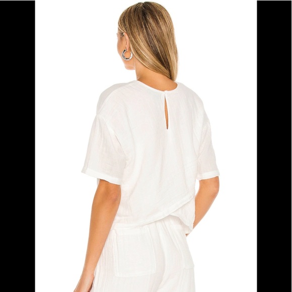 NWT David Lerner Simone Overlap Crop Tee* - Picture 3 of 7